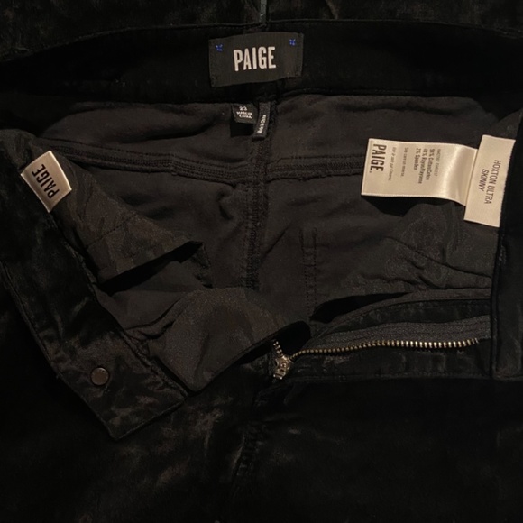 Paige Hoxton Ultra Skinny Velvet Jeans / Pants Sz 23 Black Overdye - Picture 7 of 8